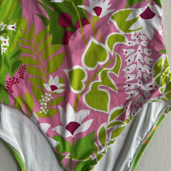 Trina Turk La Palma Off The Shoulder One Piece Swimsuit Ruffle Swim size 10 - Picture 3 of 8